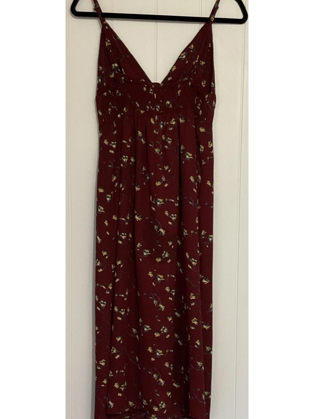 Dress Forum Burgundy Floral Maxi Slip Dress M - Picture 5 of 11